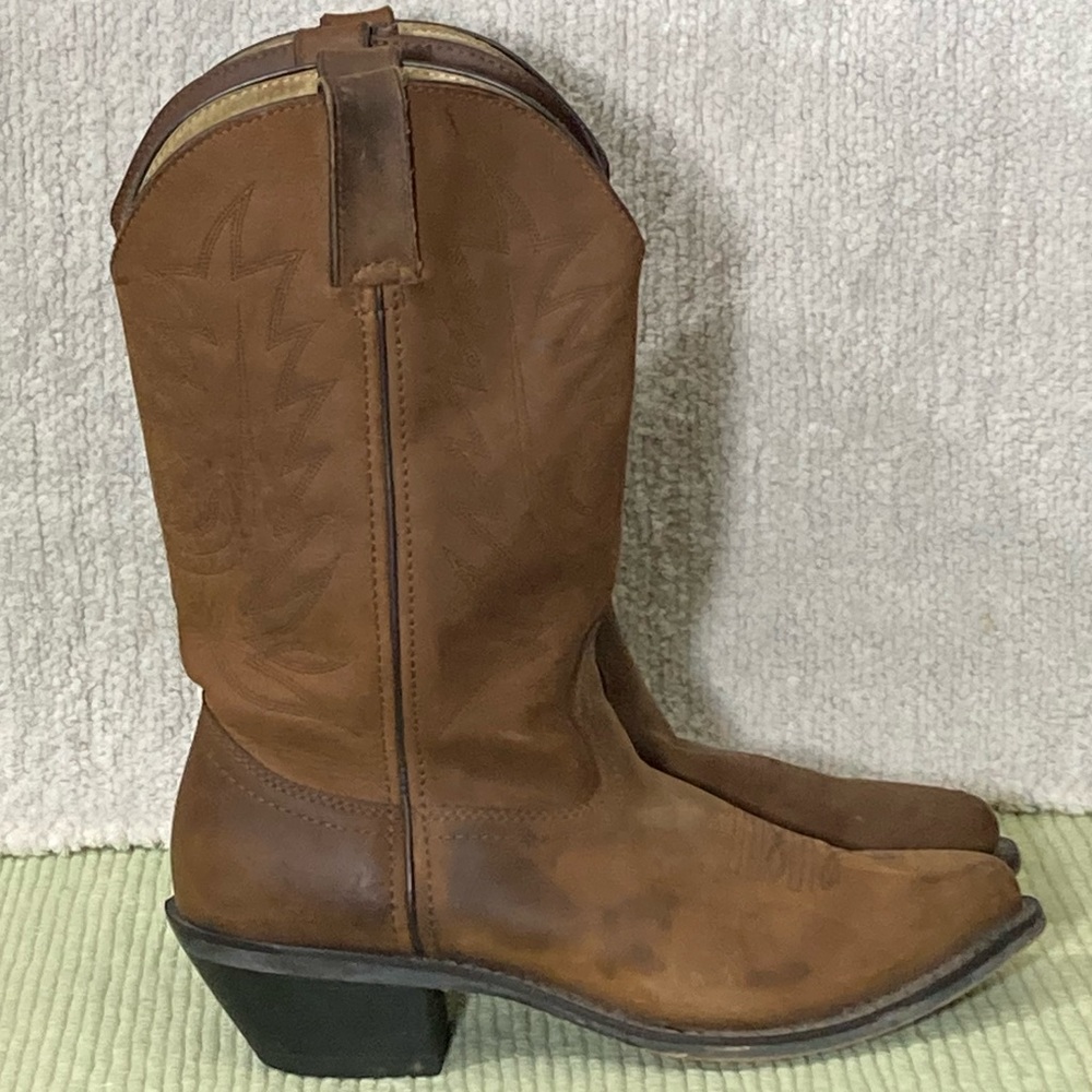 DURANGO Womens Brown Leather 11" Pull On Western Boots Size 8.5 Medium